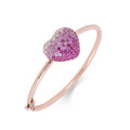 Disco Heart Strawberry Diamond Bracelet in 18K Rose Gold