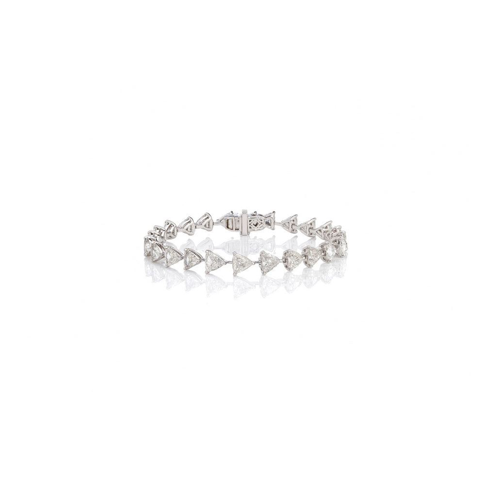Triluxe Trillion Cut Diamond Tennis Bracelet in 18K White Gold