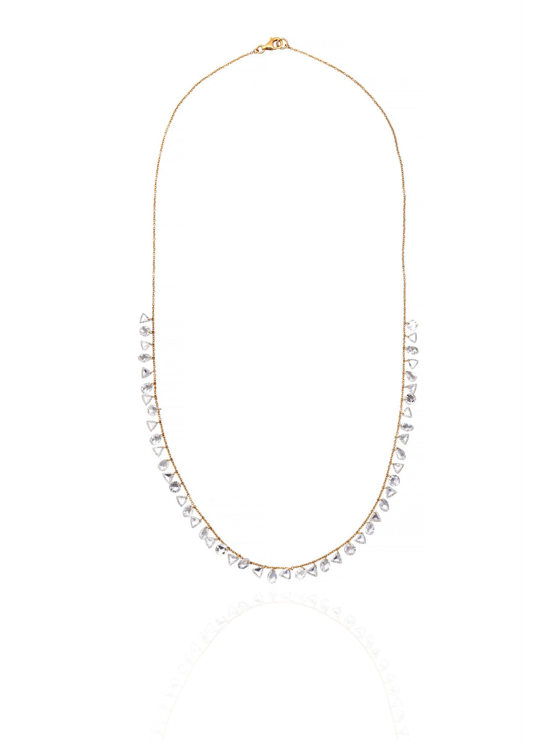 Rosé Cascade Rose Cut Diamond Necklace in 18K Gold | Luxury Fine Jewellery