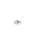Emerald-Cut Solitaire Diamond Ring in 18K White Gold