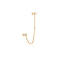 18K Gold Emerald Diamond Ear Chain