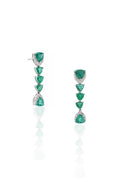 Dangling Emerald Earrings in 18Kt White gold