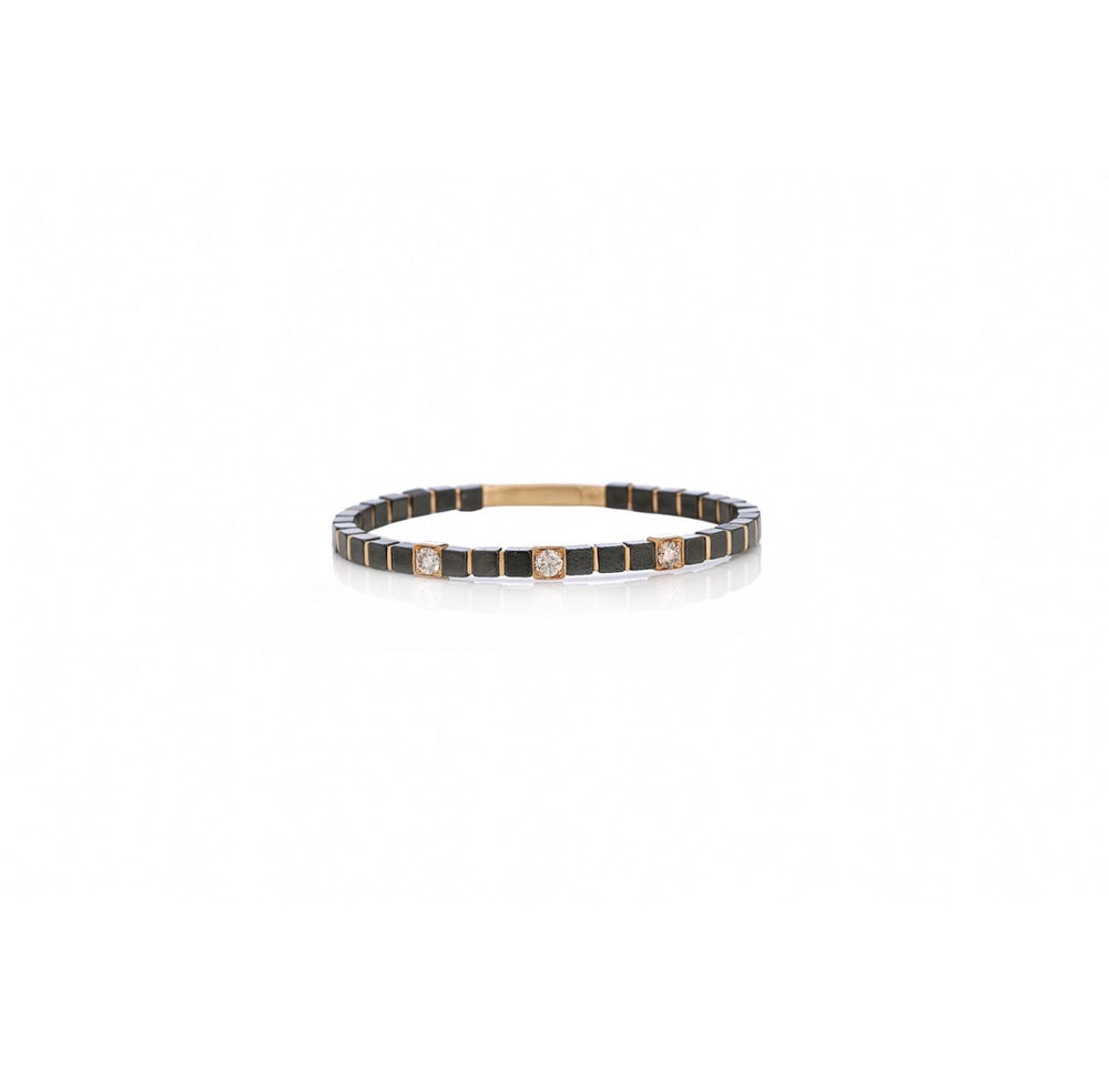 14K White Gold Black Diamond Tennis Bracelet