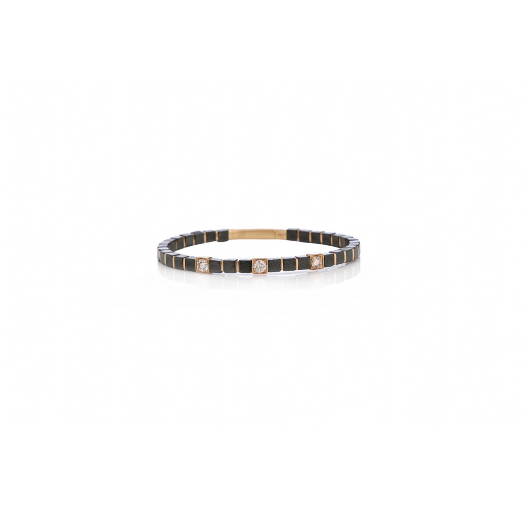14K White Gold Black Diamond Tennis Bracelet