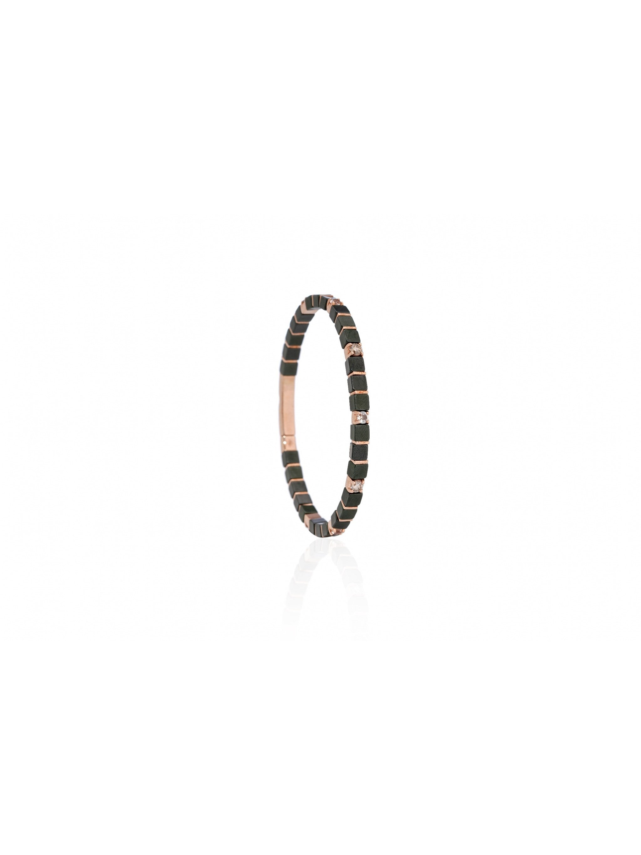 Noir Verde Diamond Tennis Bracelet in 14K Gold