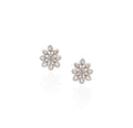 18K White Gold Rose Cut Diamond Floral Earrings