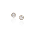 18K White Gold Rose Cut Diamond Halo Earrings