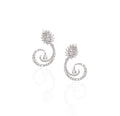 18K White Gold Diamond Spiral Earrings