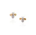18K White Gold Yellow Diamond Butterfly Earrings