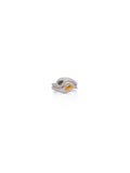 Twin Serpent Diamond Ring in 18K White Gold