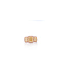 Fancy Yellow Twin Cushion Diamond Ring in 18K White Gold