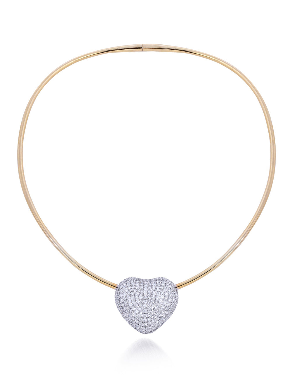 Disco Heart Diamond Collar Necklace in 18K Yellow Gold | Luxury Fine Jewellery
