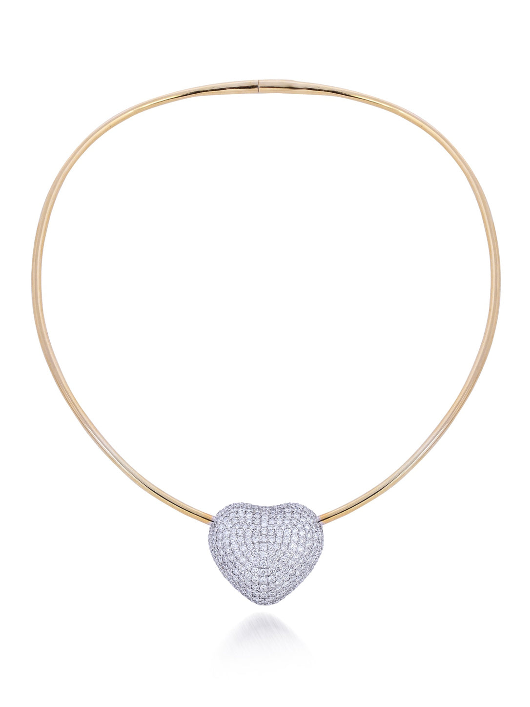 Disco Heart Diamond Collar Necklace in 18K Yellow Gold | Luxury Fine Jewellery