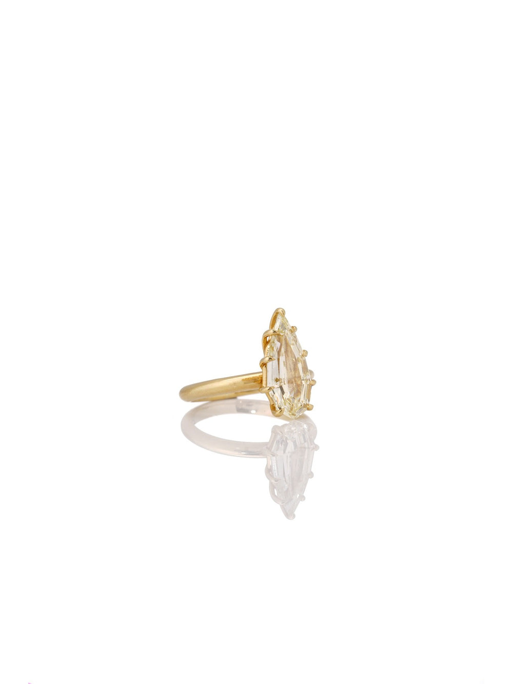 Regal Cascade Fancy Yellow Diamond Ring in 18K Gold