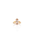Golden Baguette Diamond Ring in 18K Gold