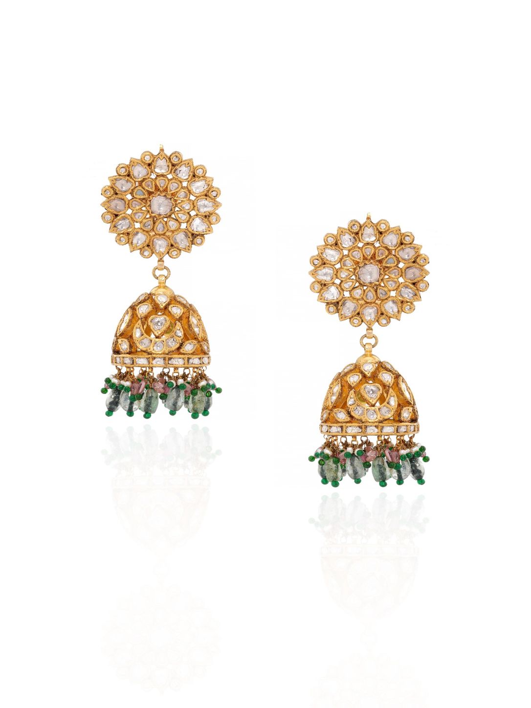 Mehrunissa Grand Heritage Earrings in 18K Gold