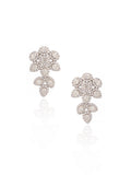 Celestia Floral Natural Diamond Drop Earrings in 18K Gold