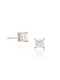 Celene Princess Cut Natural Diamond Stud Earrings in 18K Gold