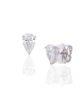 Lustre Pear Natural Diamond Stud Earrings in 18K Gold
