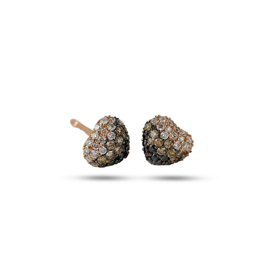 18K ombre Disco Heart Earrings