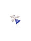 Azure Trillion Diamond Ring in 18K White Gold