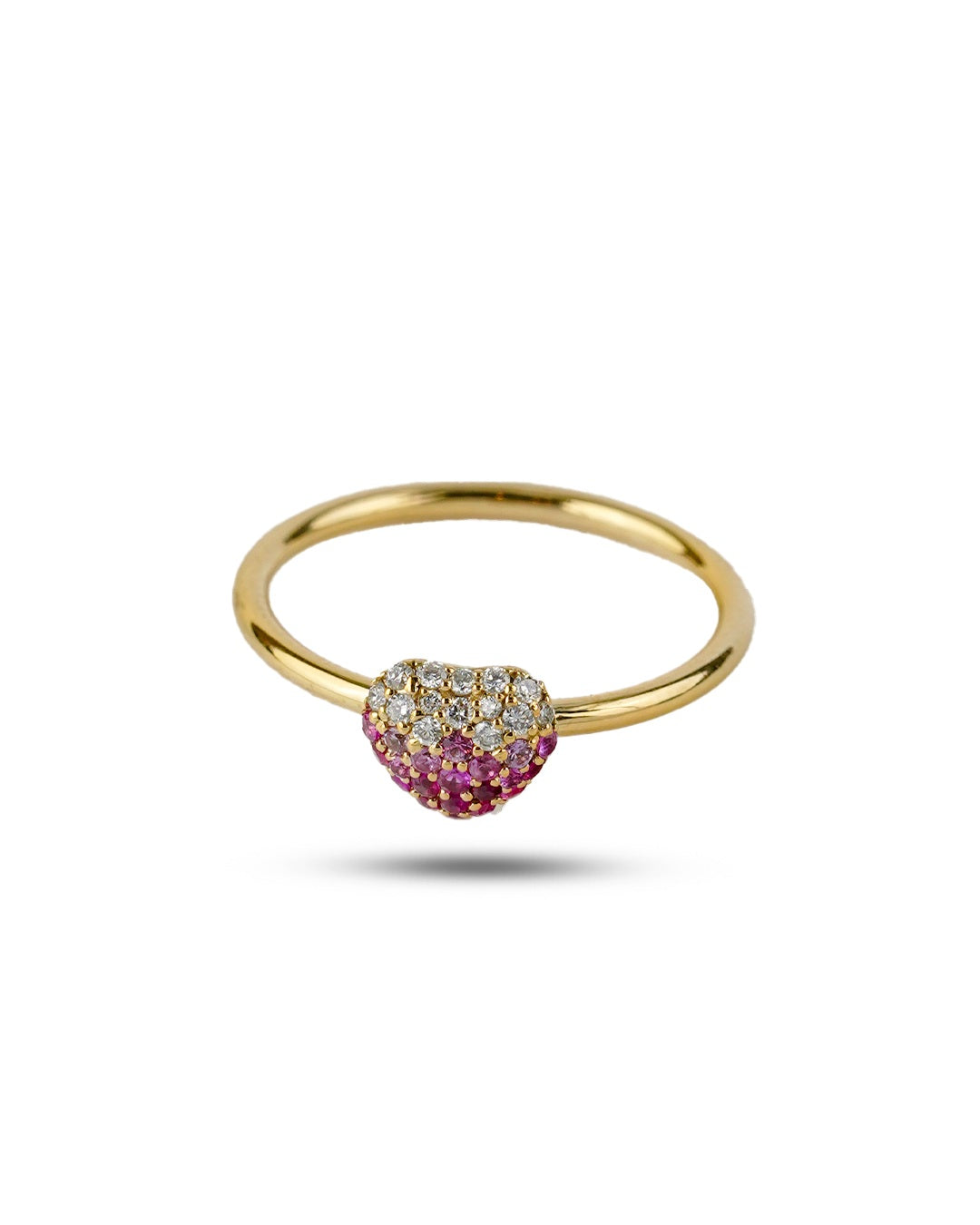 Blush Pear Halo Diamond Ring in 18K Gold