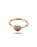 Blush Pear Halo Diamond Ring in 18K Gold