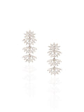 18K White Gold Diamond Floral Drop Earrings