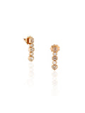 18K Yellow Gold Diamond Bar Drop Earrings