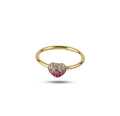 18K Rose Gold Petite Heart Diamond Ring