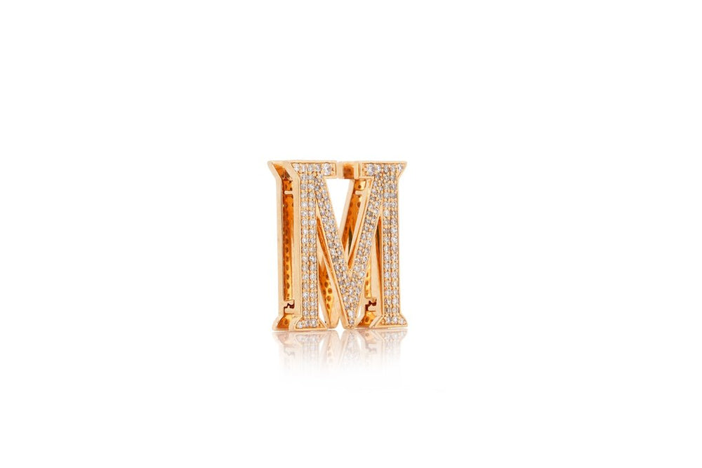 Initial M Diamond Pendant Necklace in 18K Gold | Personalized Luxury Fine Jewellery