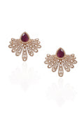 18K White Gold Ruby Diamond Chandelier Earrings