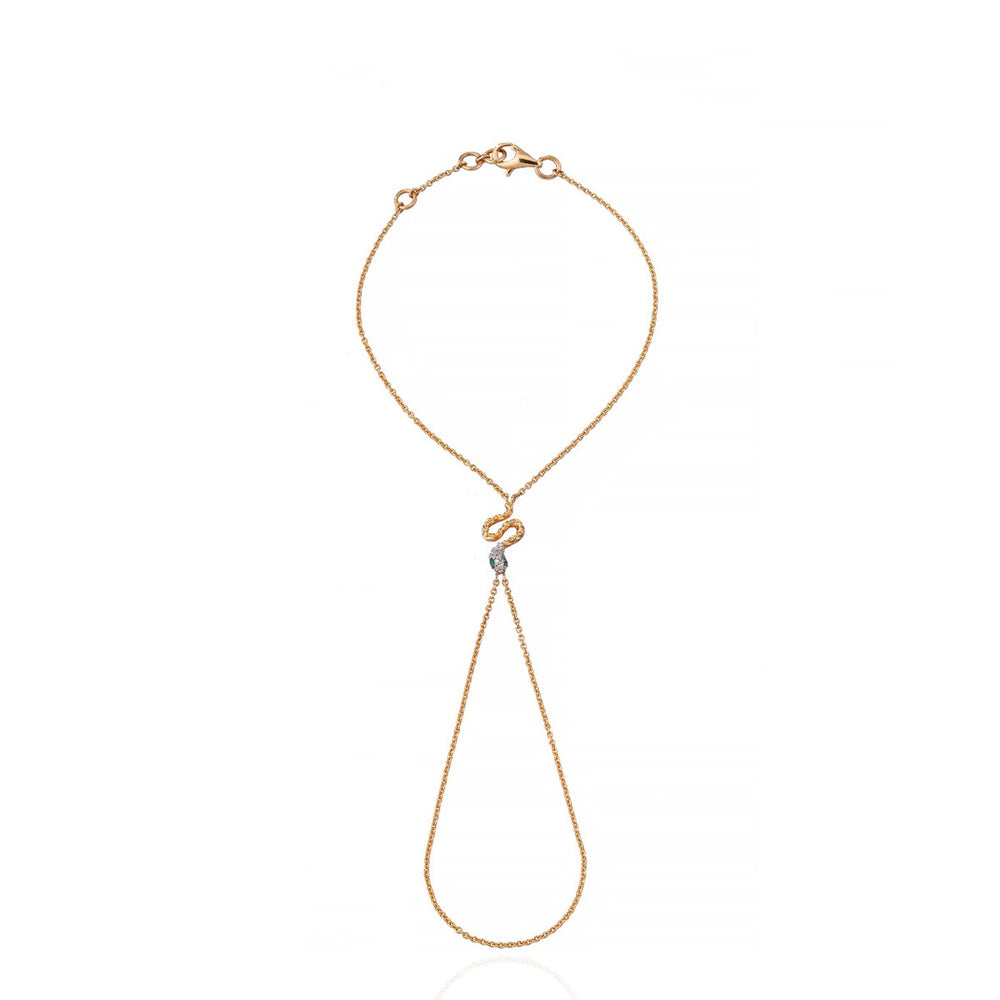 18K Gold Diamond Palm Chain Harness