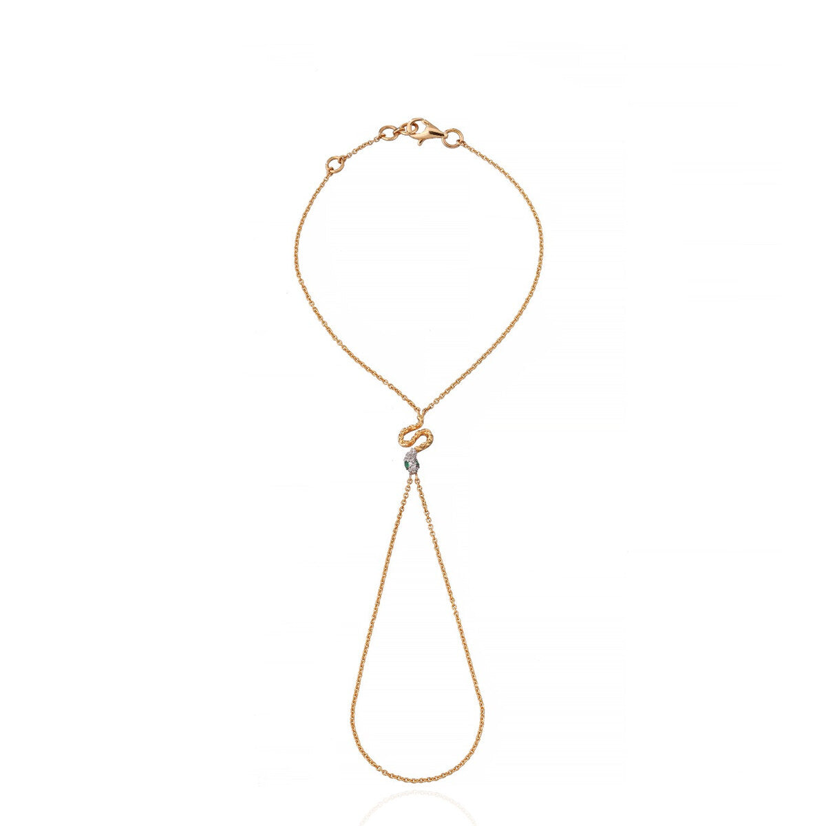 18K Gold Diamond Palm Chain Harness