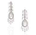 18K White Gold Diamond Fringe Drop Earrings