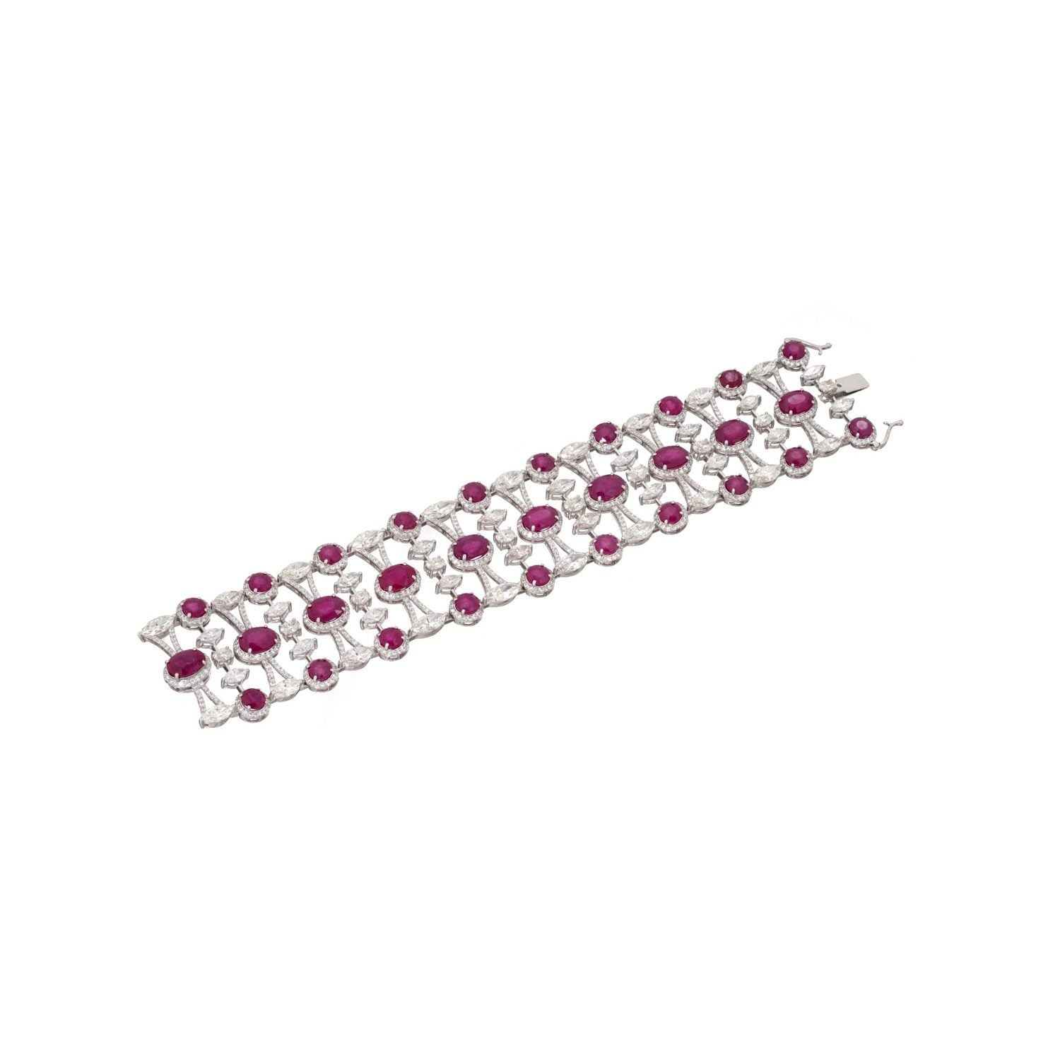 Majestique Royale Diamond Couture Bracelet in 18K White Gold