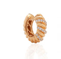 18K Yellow Gold Diamond Twist Hoop Earrings