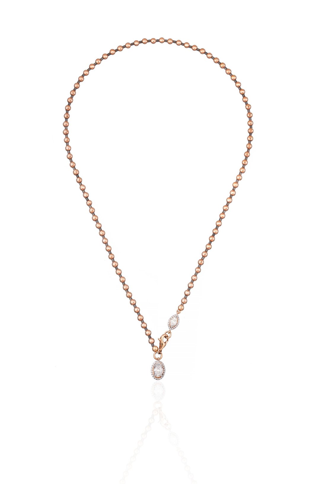 Rosé Solitaire Diamond Collar Necklace in 18K Gold | Luxury Fine Jewellery