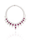 Ruby Cascade Diamond Statement Necklace in 14K Gold | Luxury Fine Jewellery