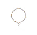18K White Gold Diamond Charm Beaded Bracelet