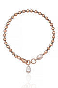 18K White Gold Diamond Charm Beaded Bracelet