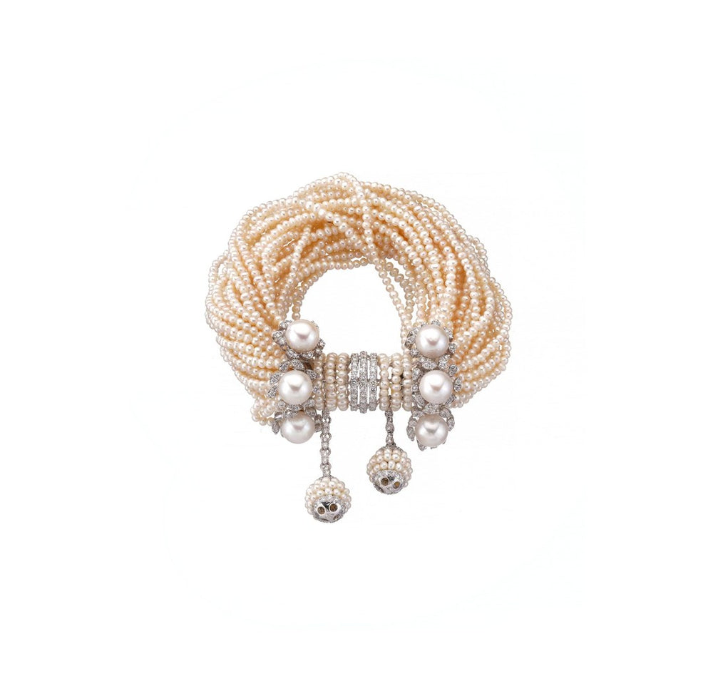 18K Yellow Gold Multi Strand Diamond Bracelet