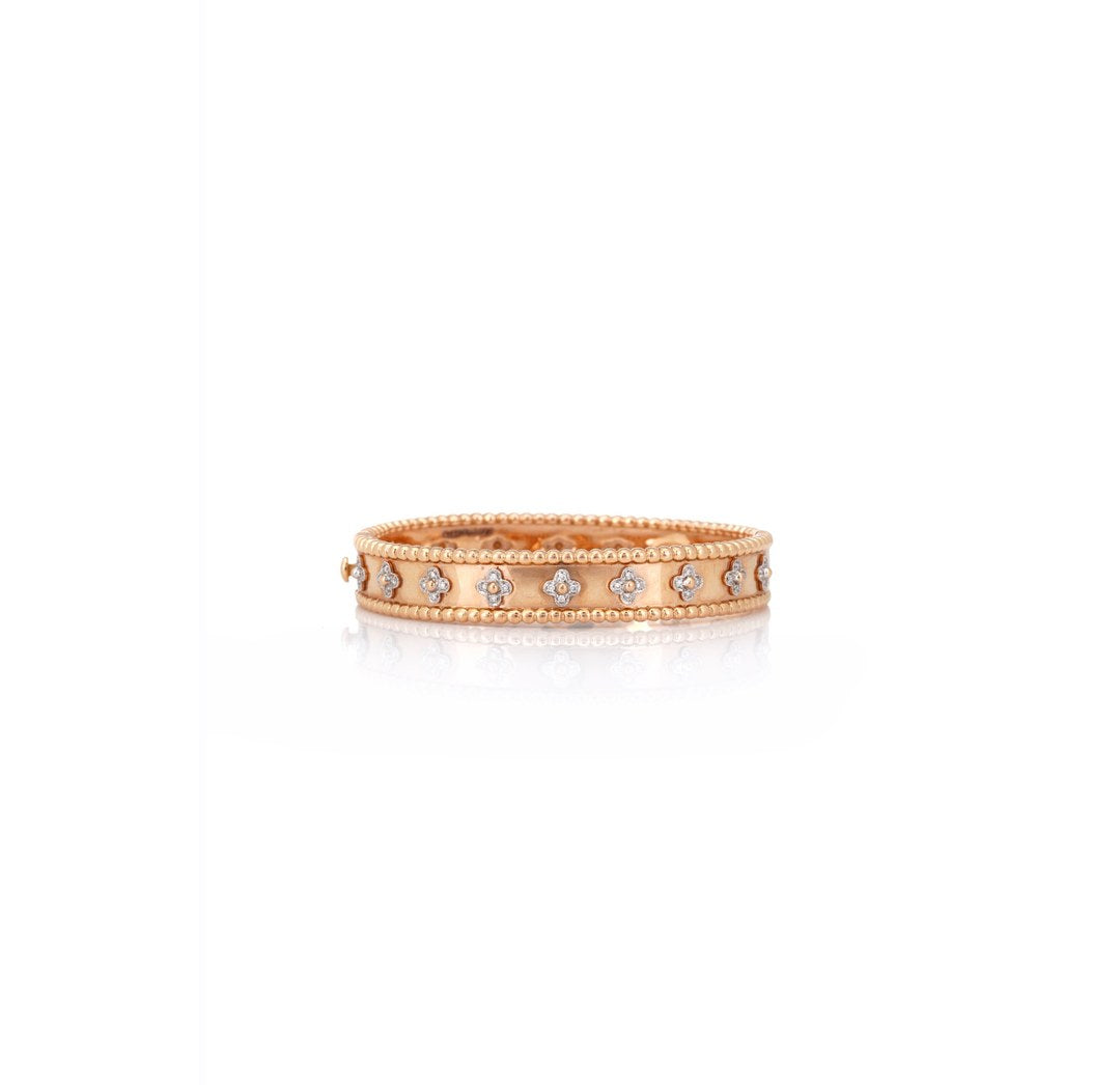18K Yellow Gold Diamond Crossover Cuff Bracelet