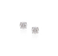 18K White Gold Yellow Diamond Floral Stud Earrings