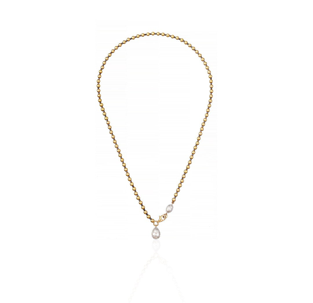 18K Yellow Gold Diamond Drop Pendant Necklace