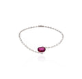 14K White Gold Ruby Diamond Necklace