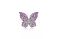 White Gold Pink Gemstone Butterfly Ring