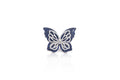 White Gold Blue Gemstone Butterfly