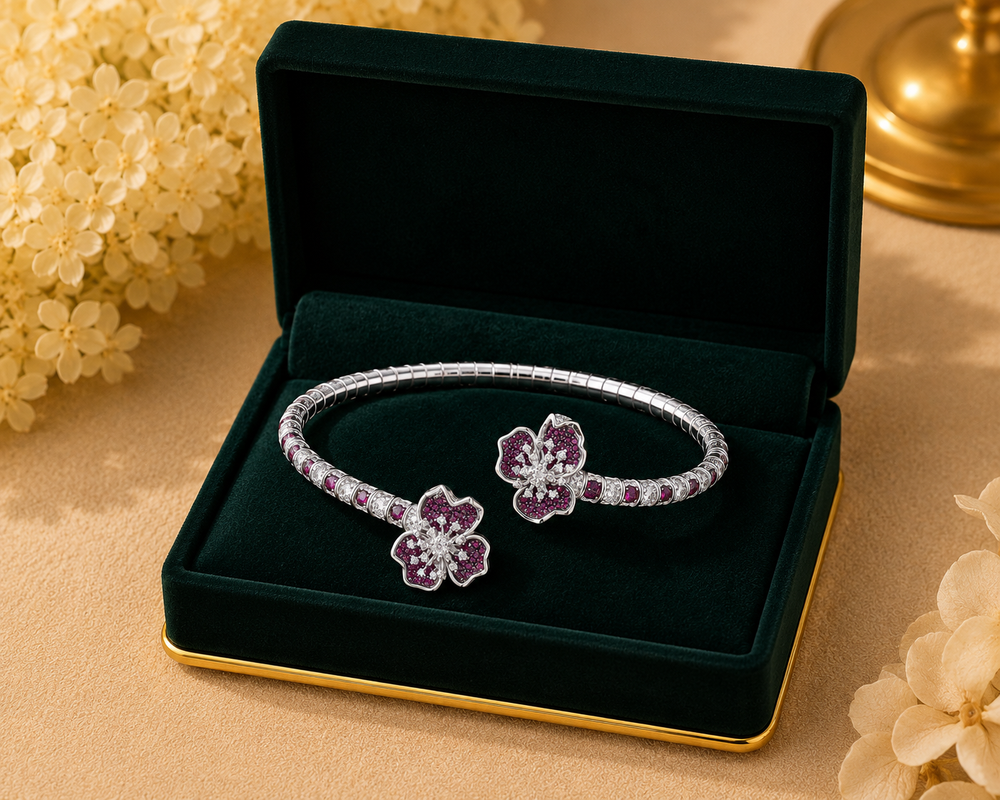 Eternal Rose Diamond Bracelet in 18K White Gold