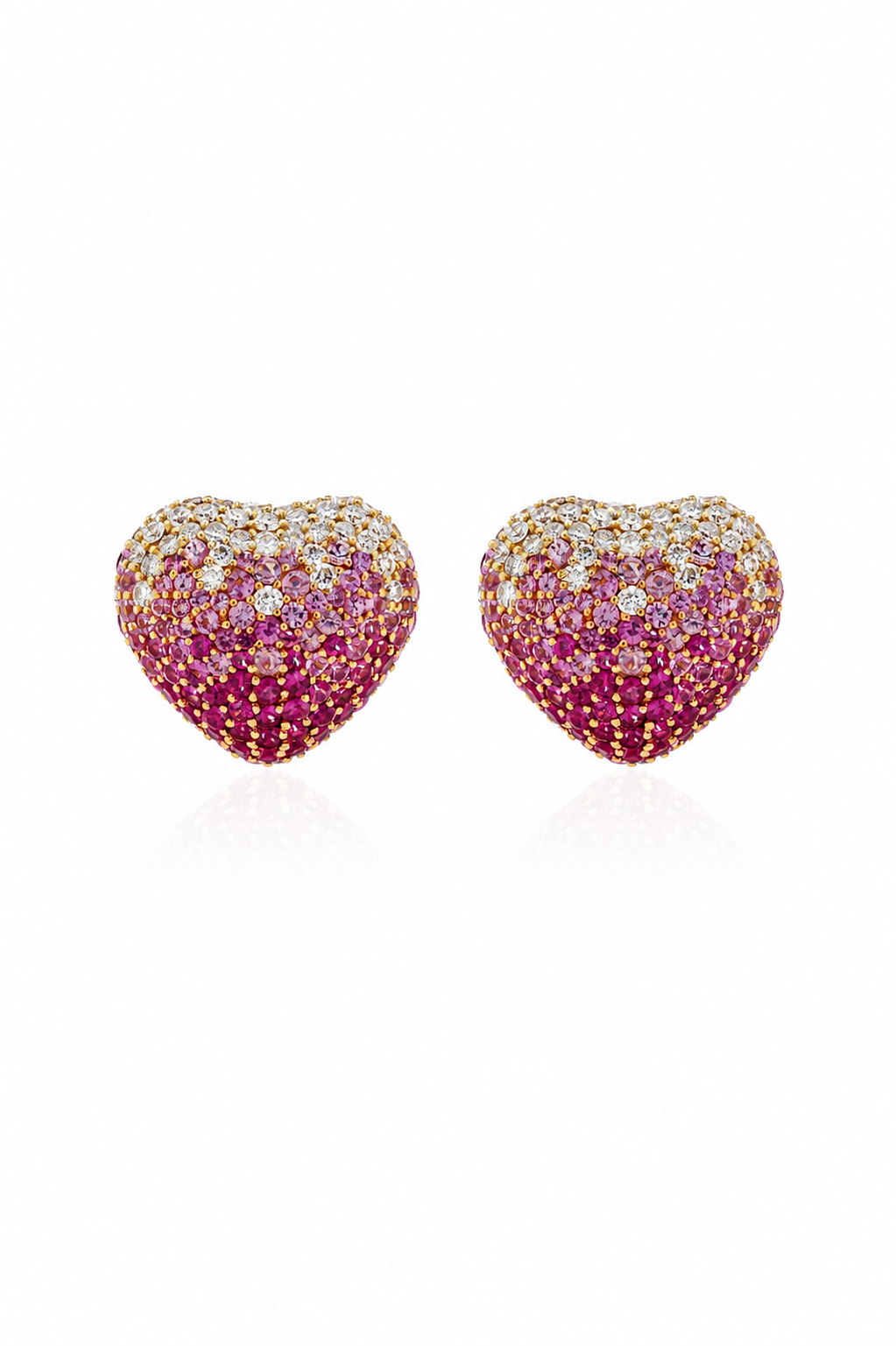 Rosé Pavé Pink Sapphire Statement Stud Earrings